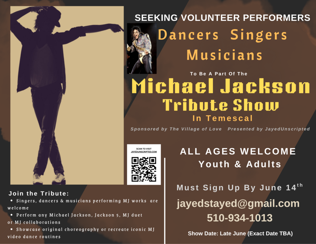 mj tribute seeking perfomers flyer share